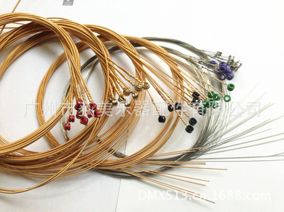 【荻美樂器生產(chǎn)批發(fā)高級琴弦 彩頭進(jìn)口六角鋼芯民謠鋼弦 吉他弦線】價(jià)格,廠家,圖片,樂器配件,廣州市荻美樂器配件-